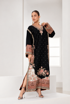 Ruwaida – Ethnic Inspired Embroidered Raw Silk Kaftan