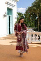 Kinza – Elaaf Inspired Maroon Lawn Suit