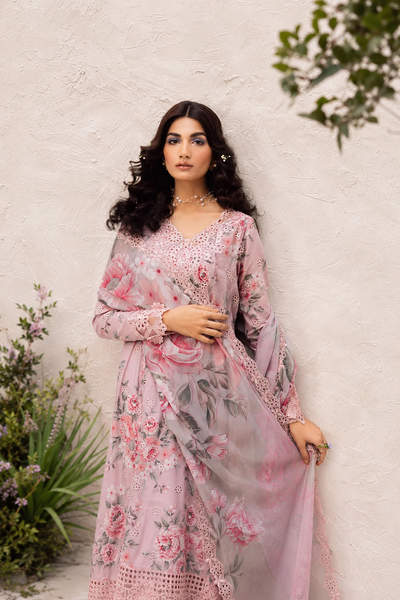 Dania – Iznik Inspired Chikankari Lawn & Chiffon 3 Piece Suit | Unstitched