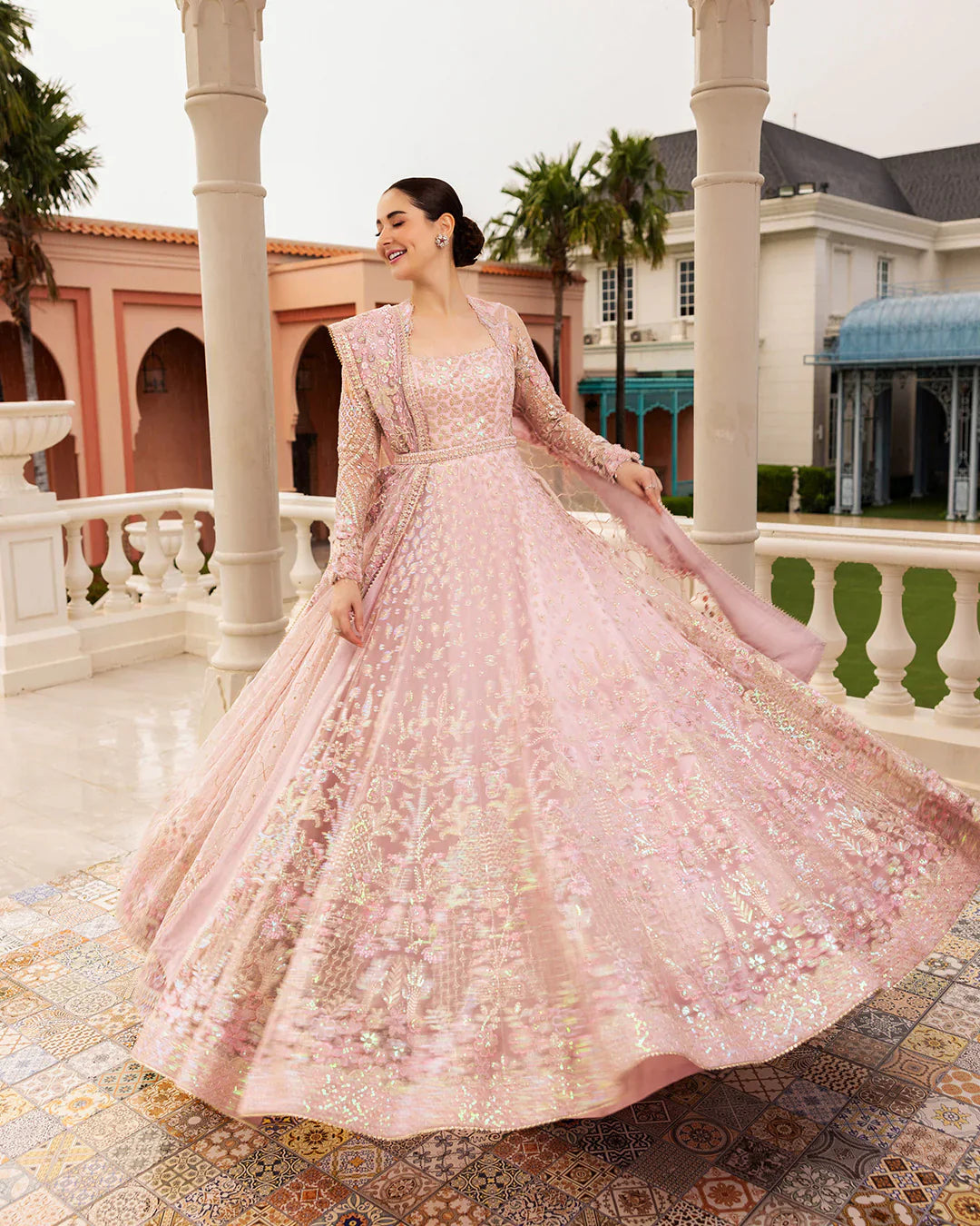 03-Piece Heavy Embroidered Net Maxi | Unstitched