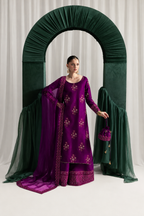 Saira – Zaib Inspired Magenta Raw Silk Suit