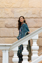 Anabia – Elaaf Inspired Teal Lawn Suit