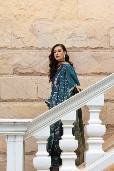 Anabia – Elaaf Inspired Teal Lawn Suit
