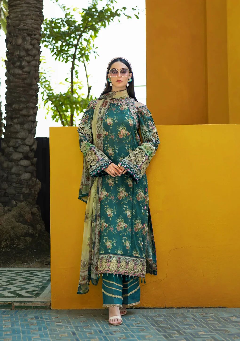 Green Lawn 3Piece Digital Printed Unstitched Dress