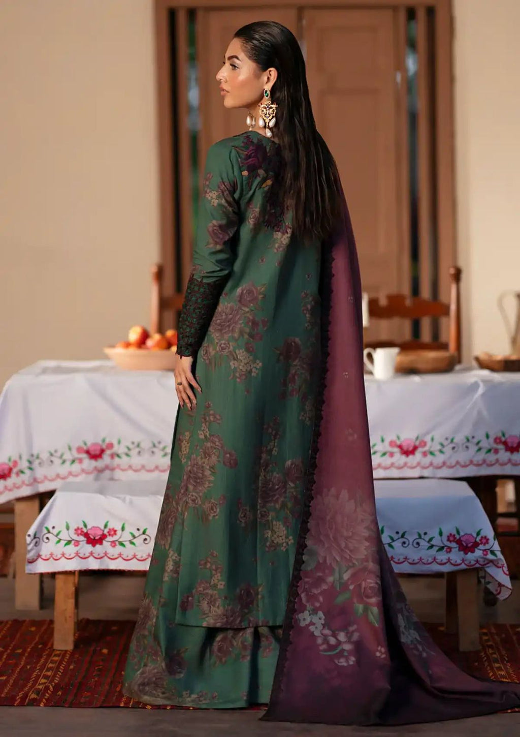 Iznik lawn hit green digital printed suit