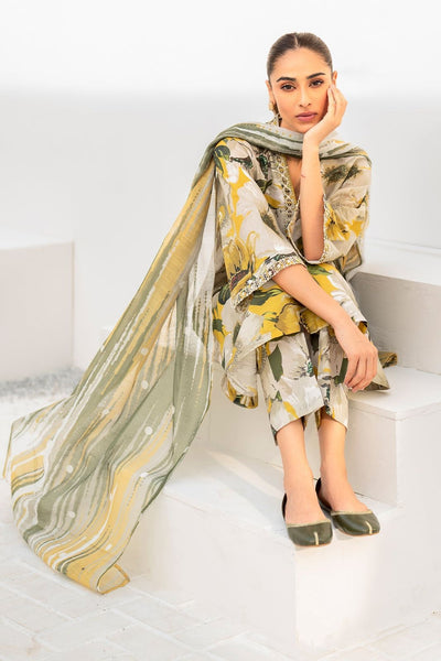 Lawn 3 piece unstitched printed suit - Kapra Collection