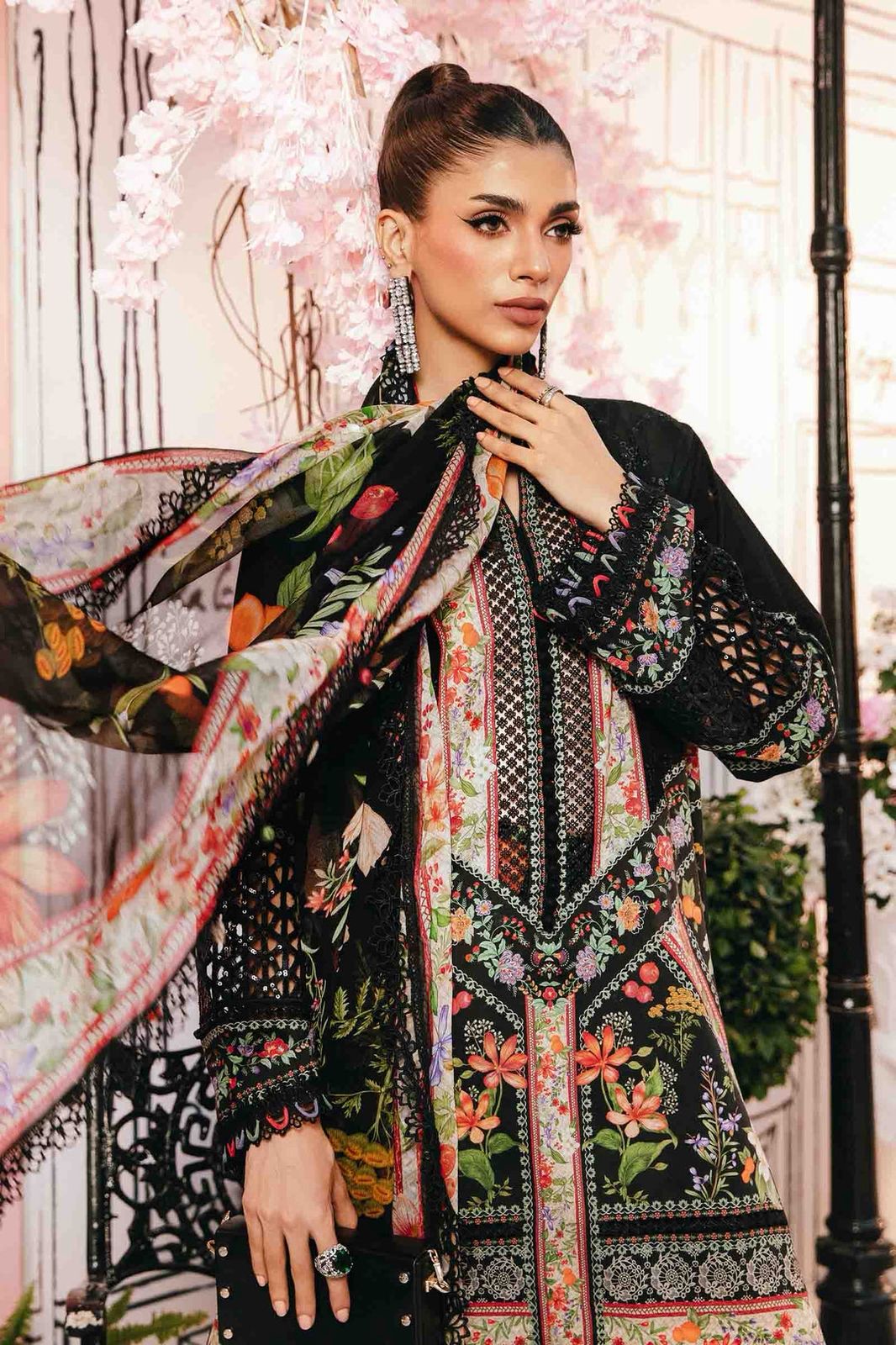 Jatt Black Lawn 3Piece Digital Printed Unstitched Dress