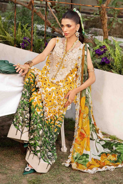 Lawn 3Piece Digital Printed Unstitched Dress - Kapra Collection