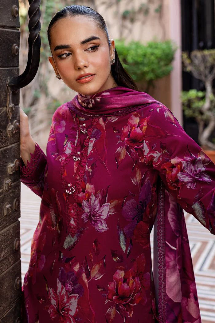 3-piece unstitched digital printed lawn suit typically refers to a traditional outfit set made from high-quality lawn fabric, - Kapra Collection