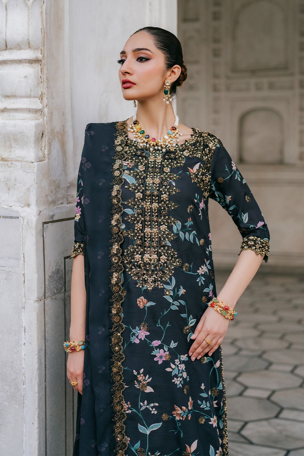 Luxury embroidered lawn summer  collection replica unstitched - Kapra Collection