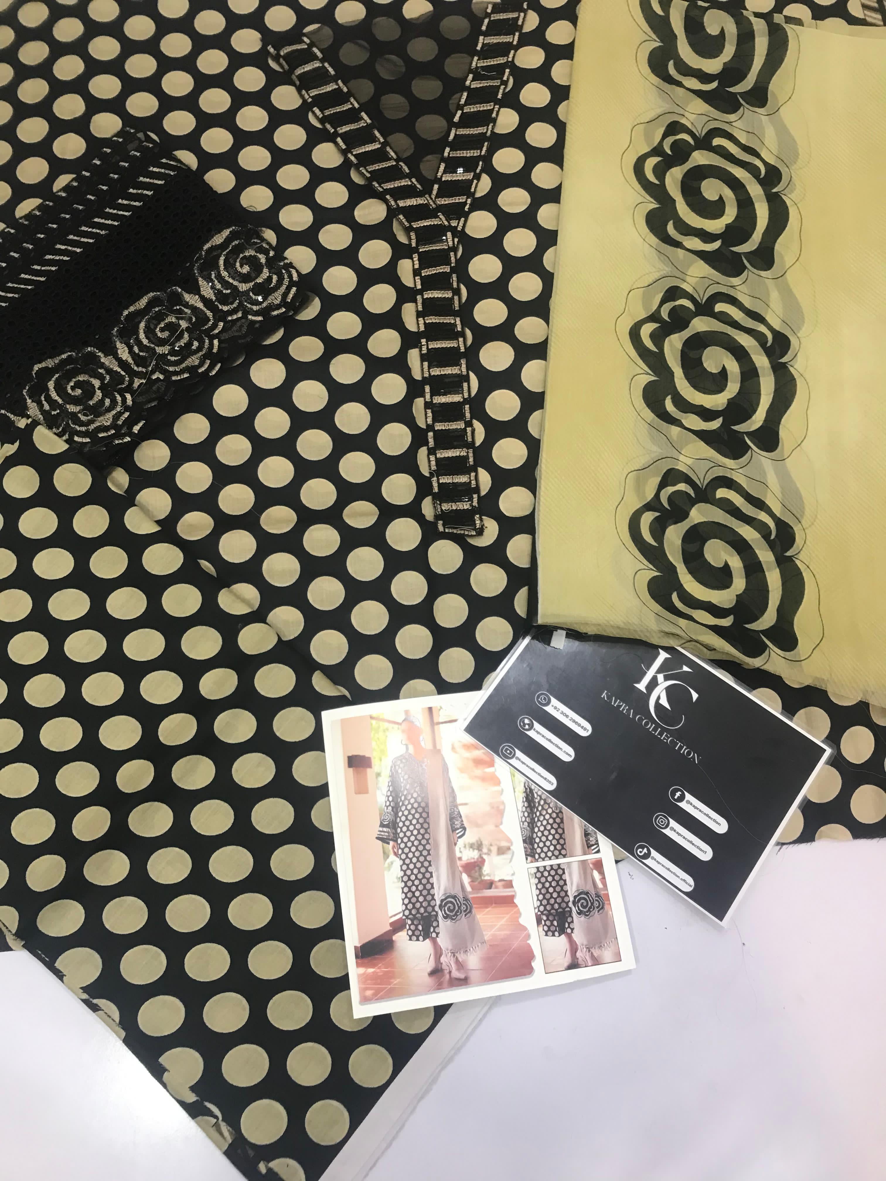 Lawn summer collection 3 piece unstitched digital printed suit - Kapra Collection