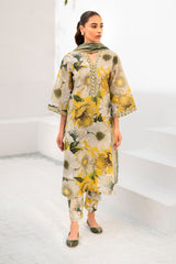 Lawn 3 piece unstitched printed suit - Kapra Collection
