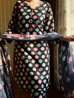 03-Piece Printed Silk Suit | Unstitched - Kapra Collection