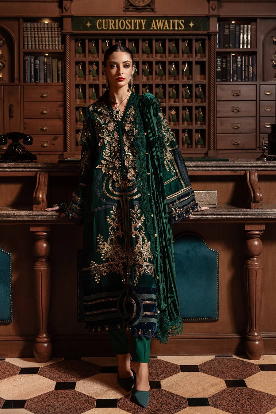 Luxe by Maria B Unstitched Embroidered Velvet 3 Piece Suit