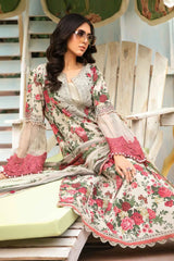 M print digital printed lawn unstitched suit - Kapra Collection