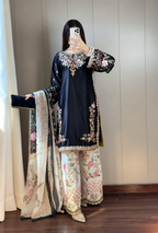 Ethnic – Black Premium Silk Embroidered Suit