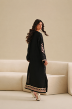 Mahjabeen – Ethnic Inspired Black Shamoze Silk Suit