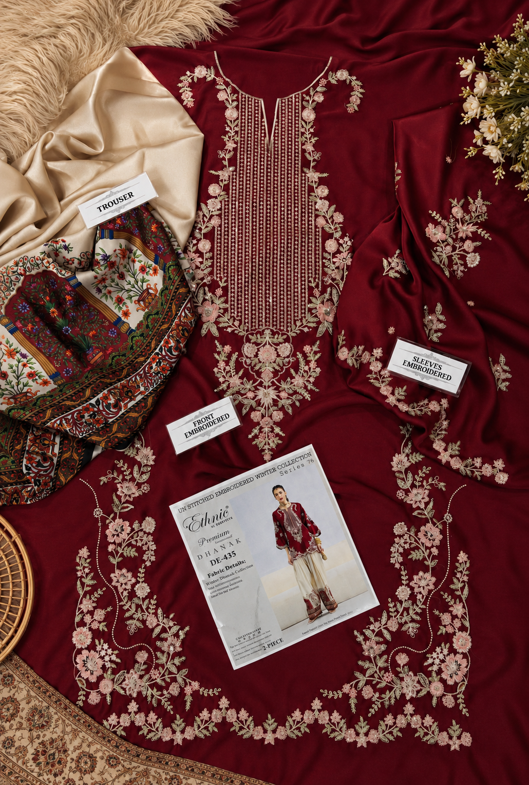 Shazmeen – Ethnic Inspired Maroon Silk 2 Piece Suit