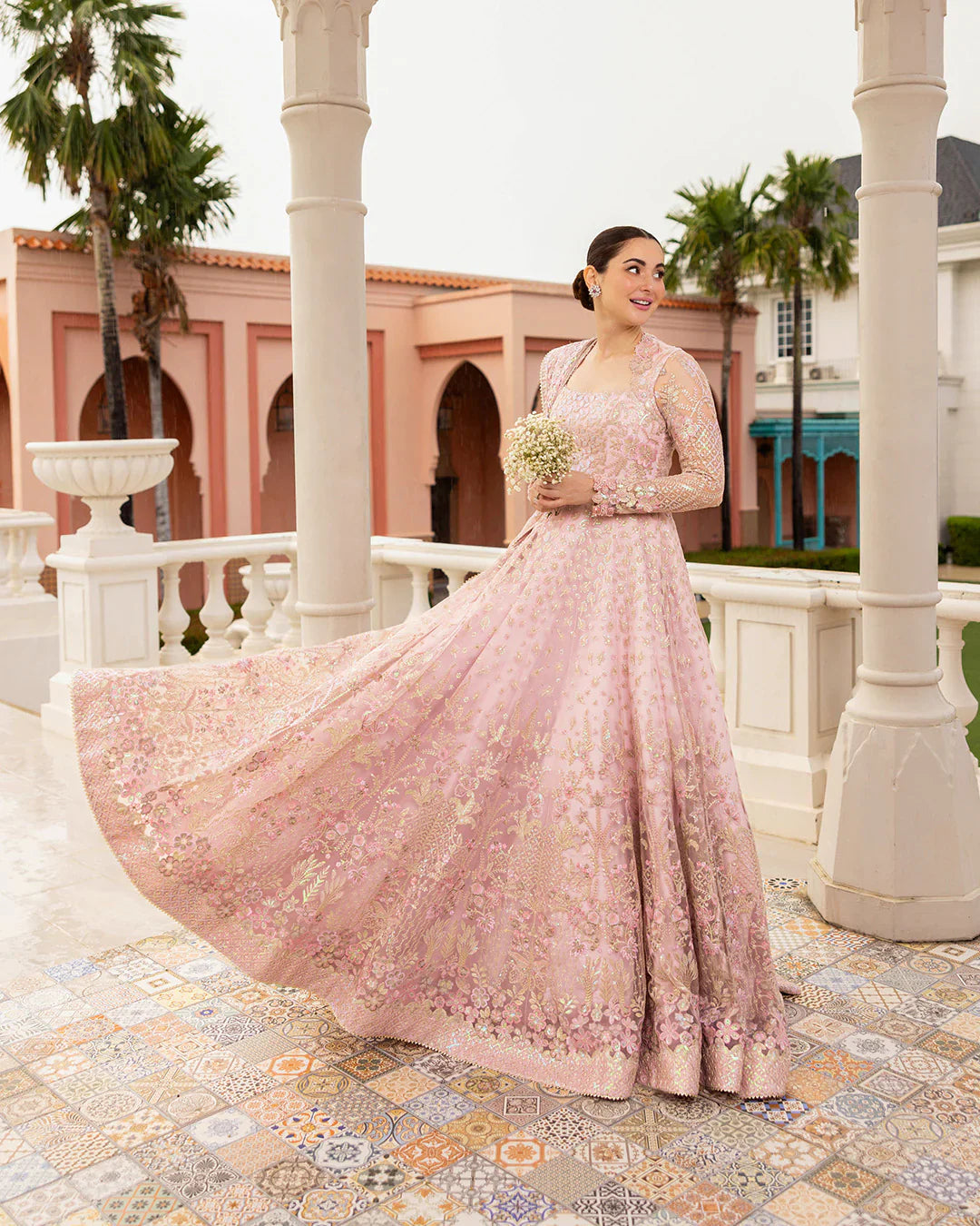 03-Piece Heavy Embroidered Net Maxi | Unstitched