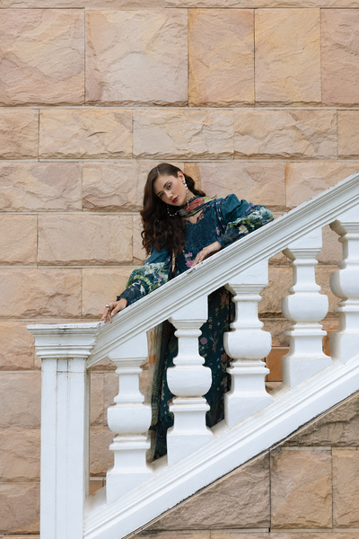 Anabia – Elaaf Inspired Teal Lawn Suit