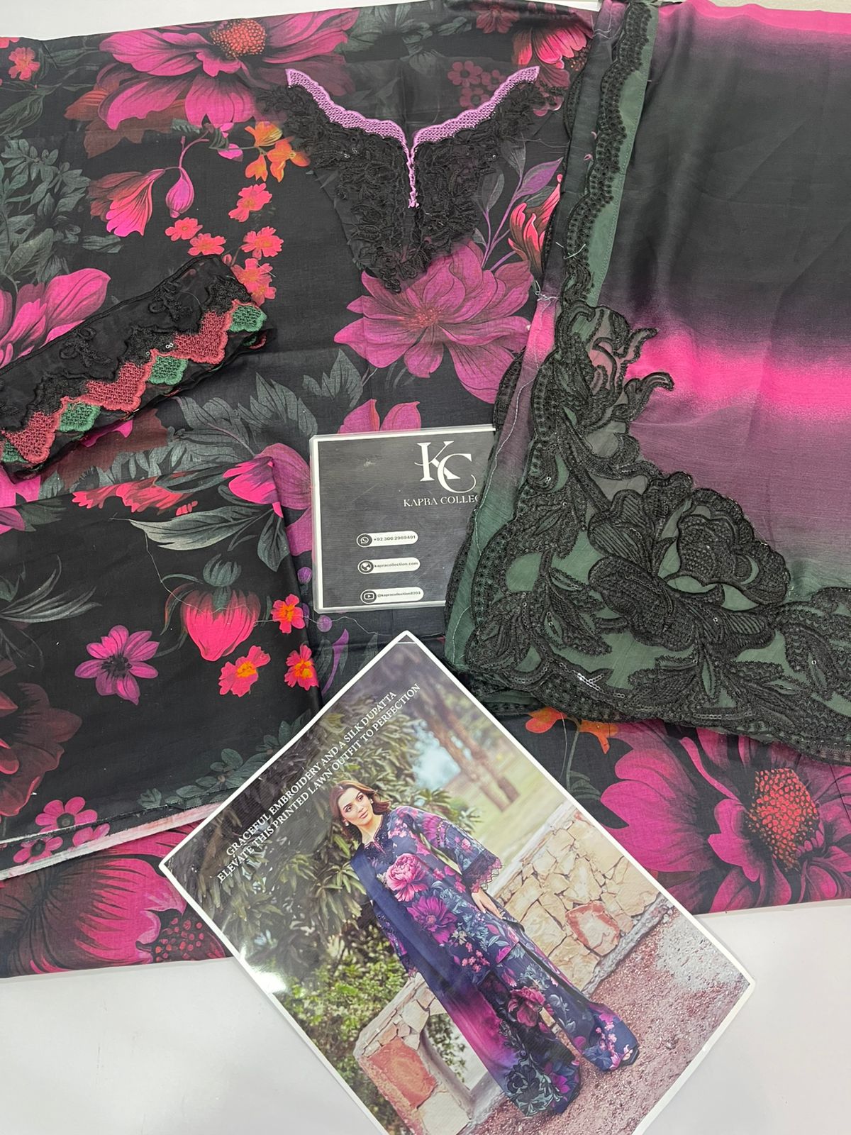 Iznik Lawn Floral Print Embroidered Dupatta