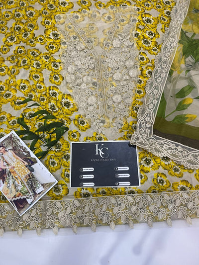 Lawn 3Piece Digital Printed Unstitched Dress - Kapra Collection