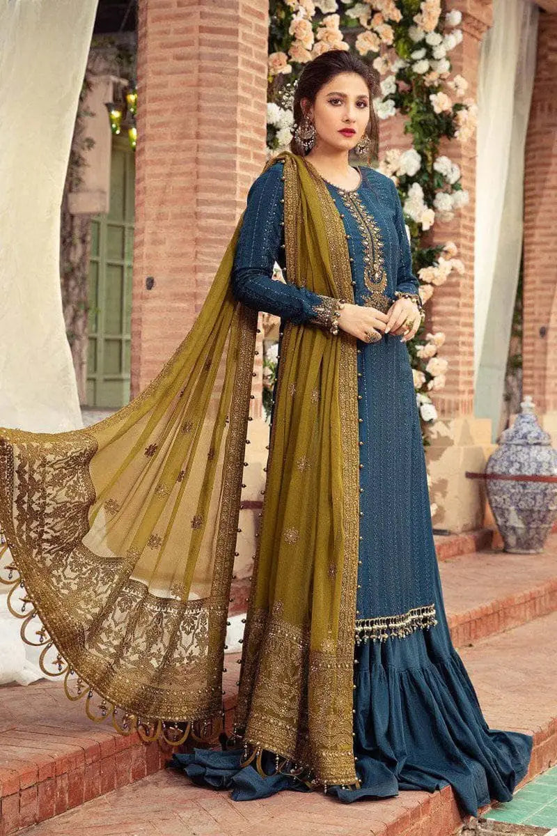 Maria b Chiffon luxury Embroidered Dress
