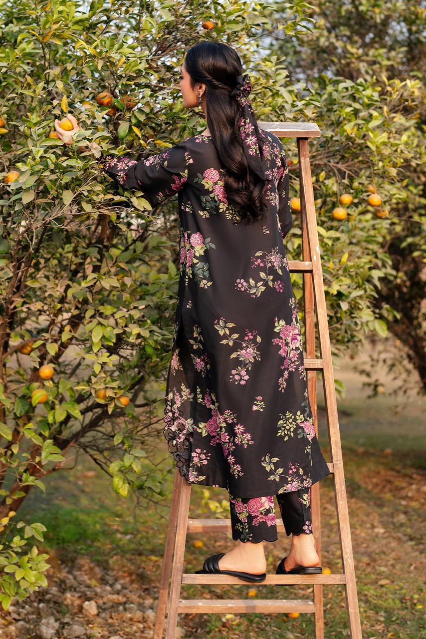 Iznik black all-over floral print dress