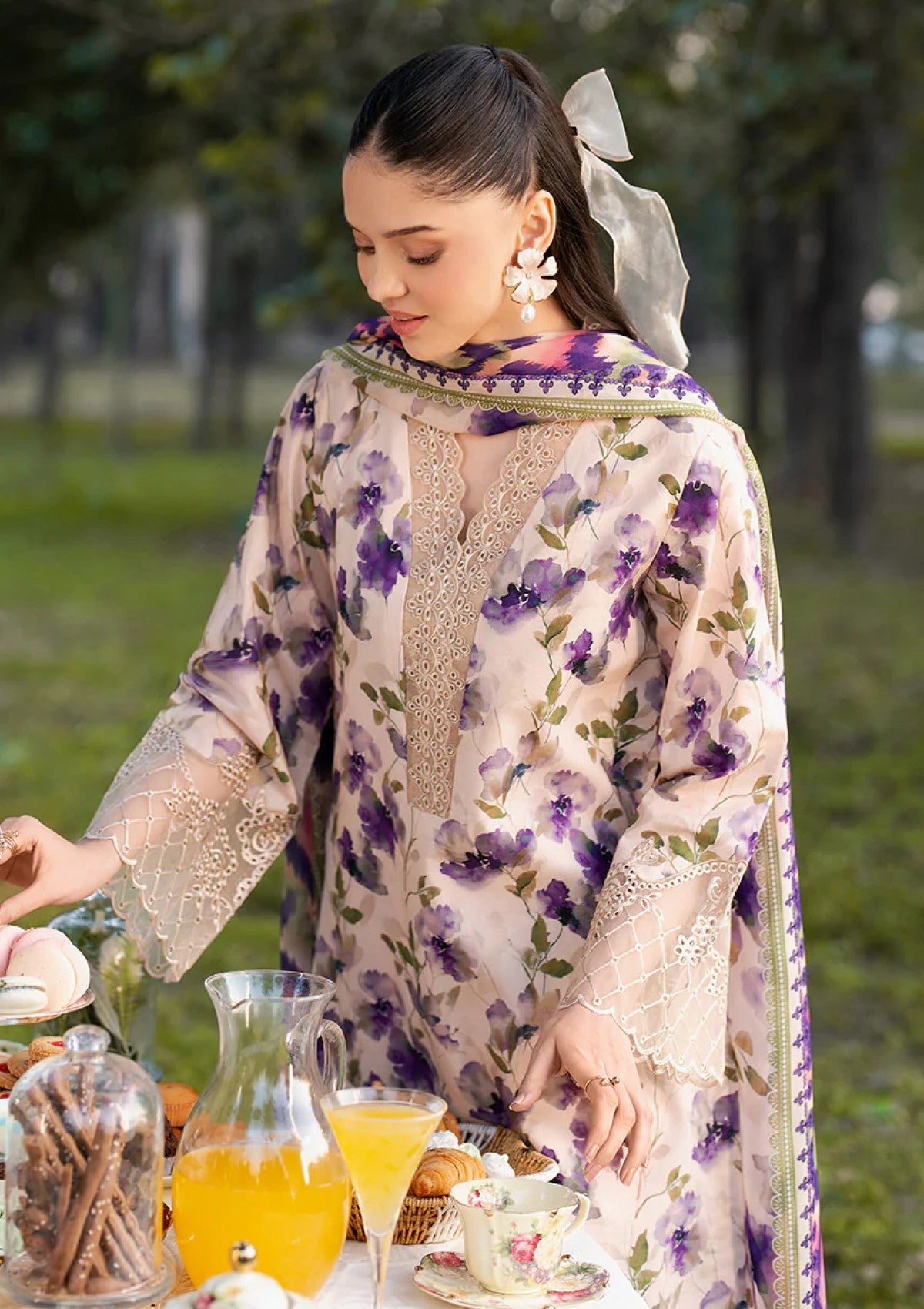 Floral Lawn Chikankari Digital Printed Dres