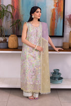 3 piece lawn Unstitched khaddi net