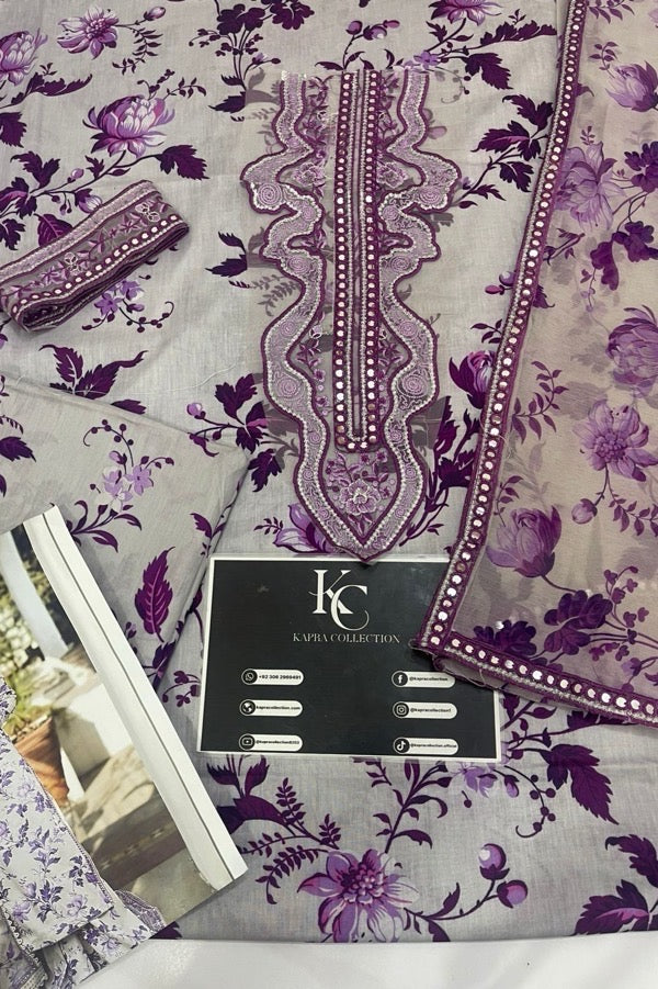 Aneel's Collection Lexury Lawn 3 piece Unstitched dress