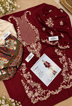Shazmeen – Ethnic Inspired Maroon Silk 2 Piece Suit