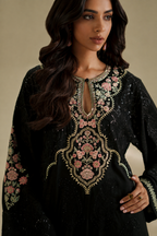Mahjabeen – Ethnic Inspired Black Shamoze Silk Suit