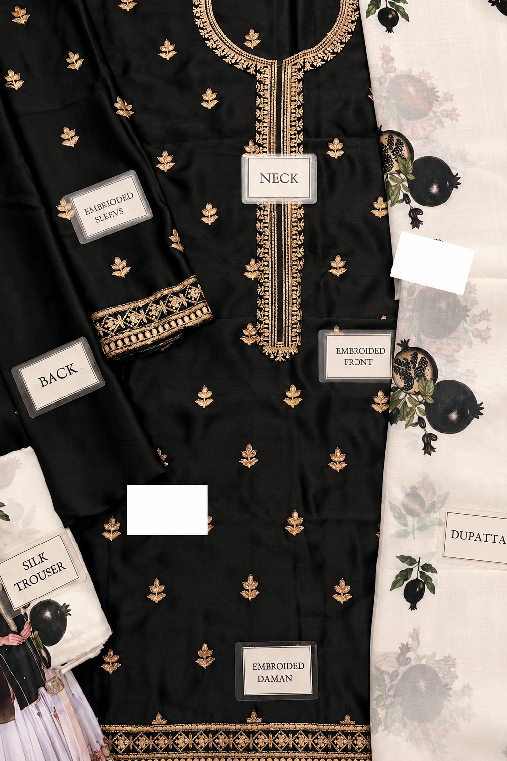 Sahar – Murk Inspired Black Shamoze Silk Suit