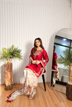 Ethnic – Red Embroidered Silk Suit