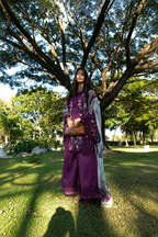 Maheen – Elaaf Inspired Plum Lawn Suit