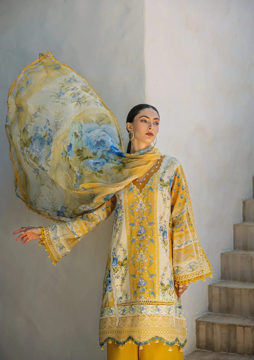 03-Piece Embroidered Lawn Digital Print Dress