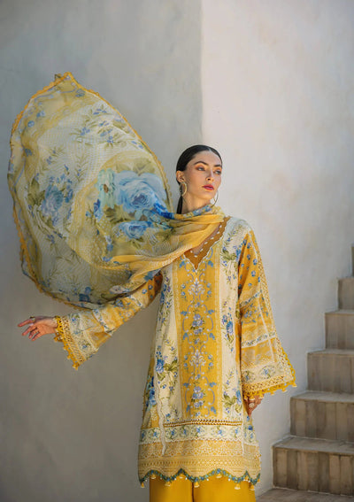 03-Piece Embroidered Lawn Digital Print Dress