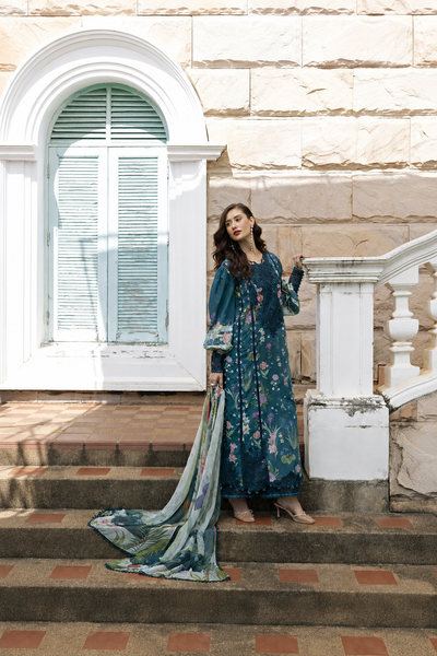 Anabia – Elaaf Inspired Teal Lawn Suit