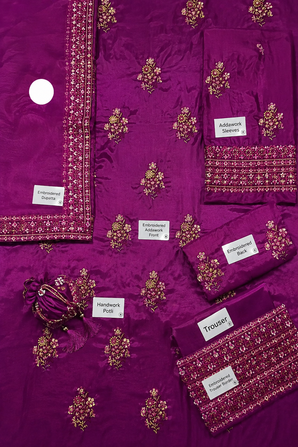 Saira – Zaib Inspired Magenta Raw Silk Suit