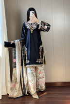 Ethnic – Black Premium Silk Embroidered Suit