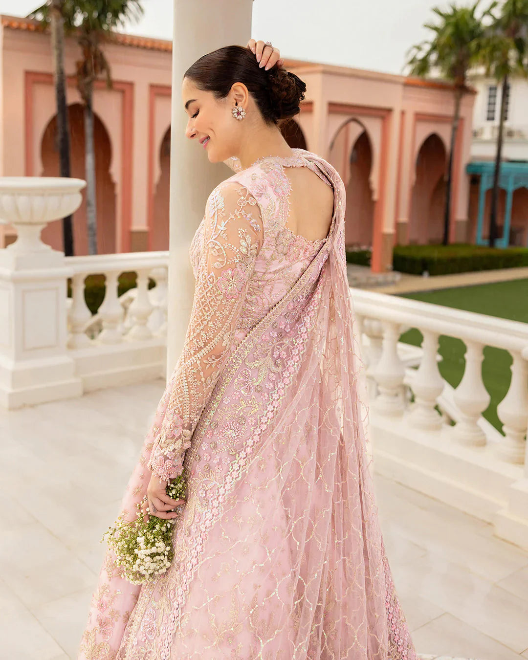 03-Piece Heavy Embroidered Net Maxi | Unstitched