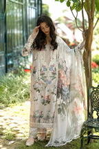 Iffat – Thread & Sequin Embroidered Lawn 3 Piece Suit | Unstitched