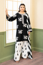 Zohra – Noir Ivory Embroidered Lawn Suit