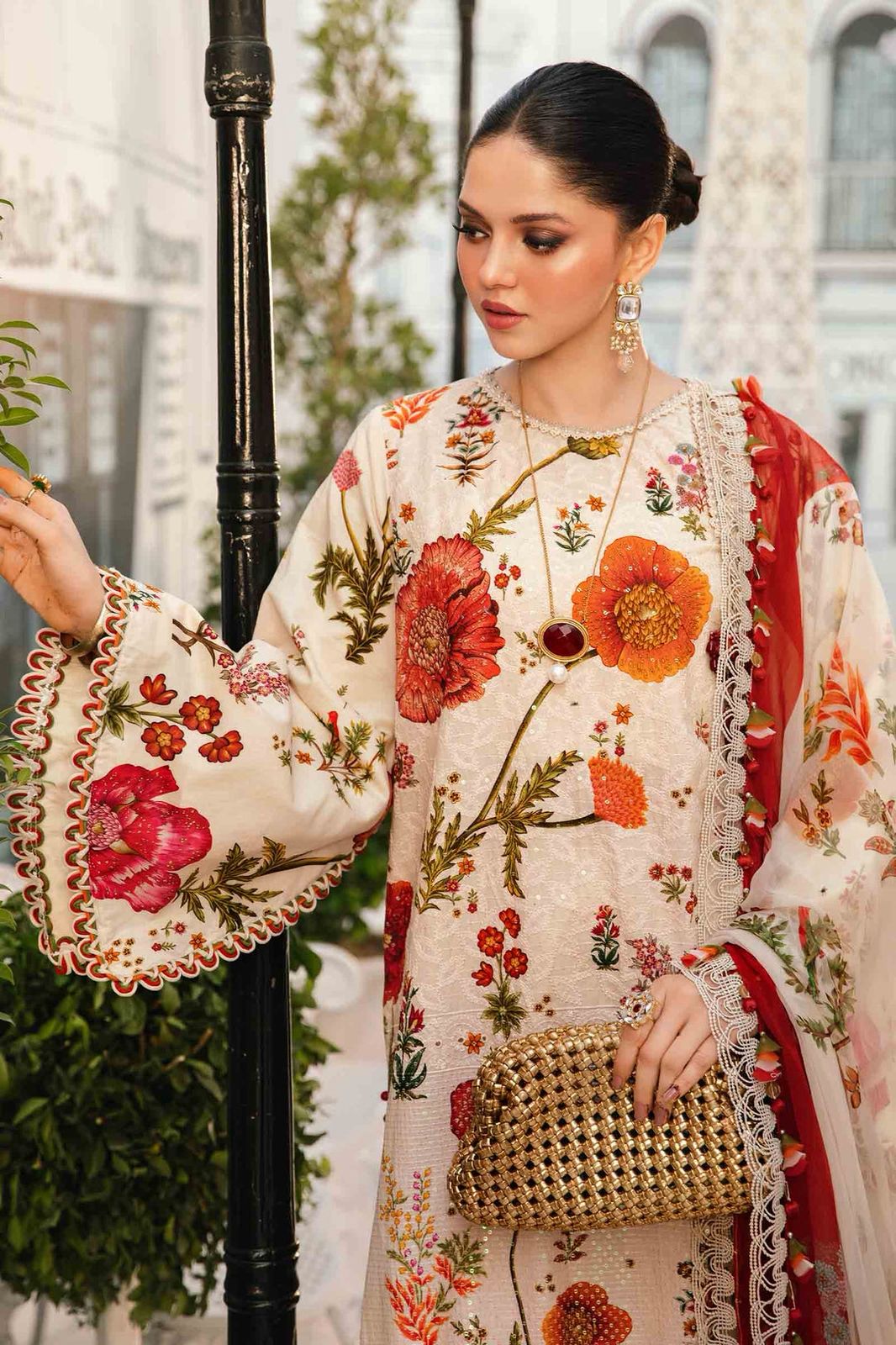 Maria b 3 piece unstitched Embroidered black dress