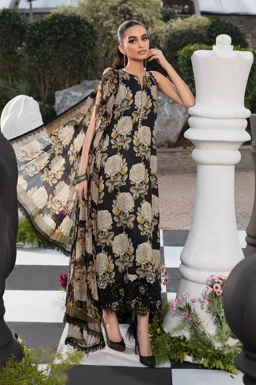 Lawn summer collection 3 piece unstitched digital printed suit - Kapra Collection