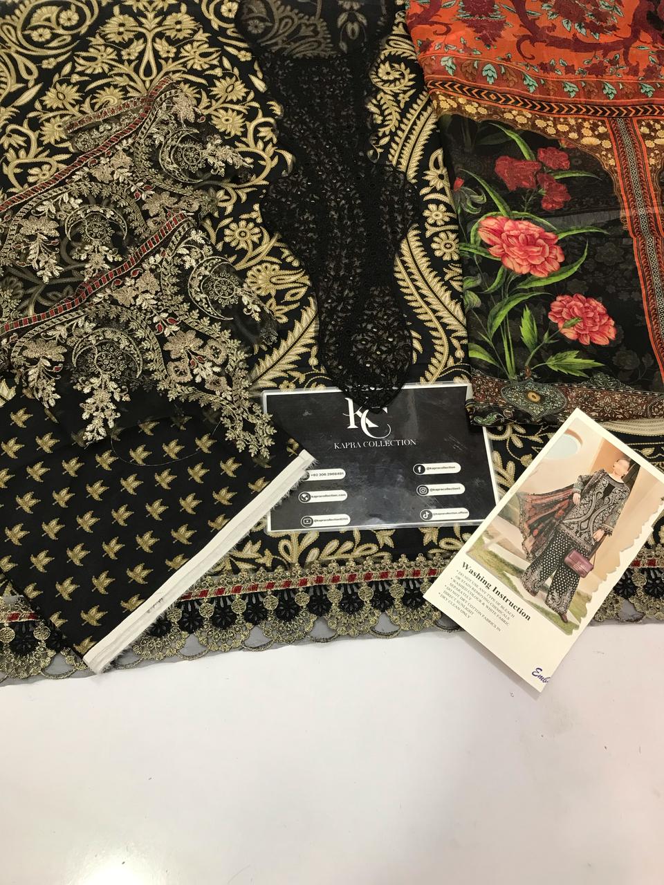 Lawn m print 3 piece unstitched digital printed suit - Kapra Collection