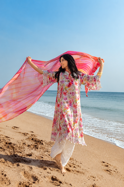 Zarwa – Gul Ahmed Inspired Lawn & Chiffon 3 Piece Suit | Unstitched