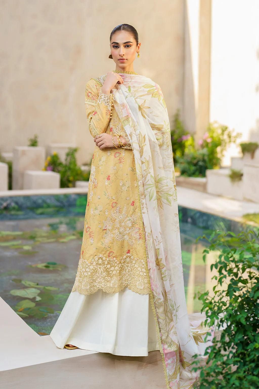 Lawn summer collection 3 piece unstitched digital printed suit - Kapra Collection