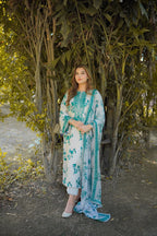 Aneelas lawn 3piece unstitched Dress - Kapra Collection